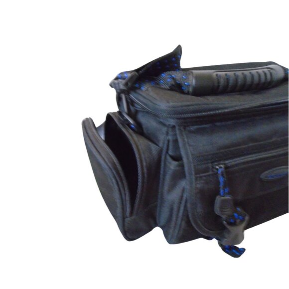 Samsonite Deluxe black with blue accents digital or film camera or camcorder bag - Picture 5 of 6